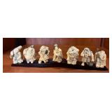 MMS078- Seven Gods of Good Fortune Netsuke Figurines