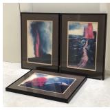 MMS096 - THREE FRAMED VOLCANO PRINTS