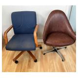 MMS127- (2) Vintage Swivel Chairs