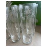 MMS142- 12 Etched Glass Drinking Glasses