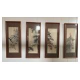 MMS159- (4) Asian Themed Framed Artwork 