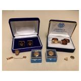 MMS303 Men’s Cuff Links, A Tie Tack & Pins