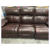 LEATHER COUCH - BOTH END UNITS ROCK AND RECLINE