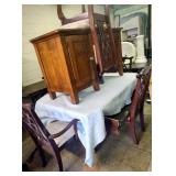 TABLE & CHAIRS. 2 CABINET SIDE/LAMP TABLES