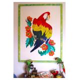 Large Macaw Parrot Vibrant Painting