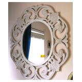 Ornate Wood Oval Mirror