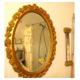 Gold Oval Ornate Mirror / Ornate Mirror Column