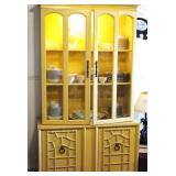Small Yellow Bamboo Accents Lighted Cabinet - Dining or Bedroom would be perfect