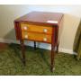 20" Cherry 2-drawer drop leaf stand with tiger map