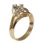 14K Yellow gold claw set swirl style diamond ring