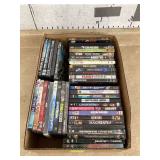 41 MISC DVDS - RECORDS CD DVD VHSBOX OF VINTAGE FIGURINES - HOME DECOR
