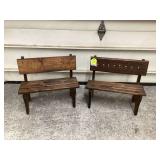 2 NEW SMALL BENCHES - LAWN & GARDENClear dishes and rose tea pot in box