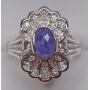 Ladies Sterling Silver Genuine Tanzanite Ring