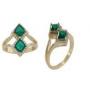 Princess Cut 2.00 ct Double Emerald Ring