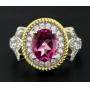 Oval 2.20 ct Genuine Pink Topaz Designer Ring