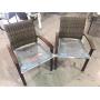 Two Allen + Roth wicker chairs with cushions