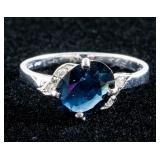 2.0ct Blue Sapphire & Diamond Ring CRV $2500