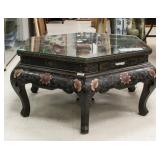 Japanese Black Lacquer Wood Hexagon Table