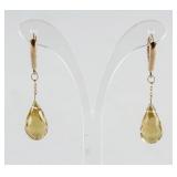 6.0ct Quartz Dangle Earrings CRV $624