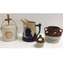 Group of stoneware including Sleepy Eye pitcher,