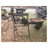 Antique Blower and Forge Vise Anvil