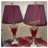 Matching Lamps with Shades Metal/Resin