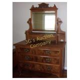 Vintage Oak Vanity Dresser