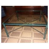 Wrought Iron Glass Top Coffee Table