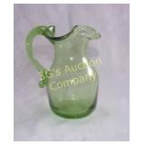 Vintage Small Green Glass Pitcher