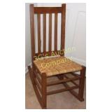 Oak Straw Bottom Rocking Chair