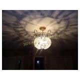 Wrought Iron Faux Crystal Chandelier