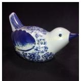 Blue and White Ceramic Bird