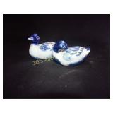 Blue and White Ducks Salt and Pepper Shakers