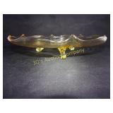 Yellow Depression Glass Footed Platter