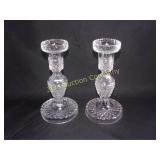 Lot of 2 Crystal Candle Stick Holders