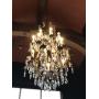 Large Metal & Crystal Chandelier