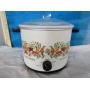 Vintage Crock Pot with milk glass pot removable